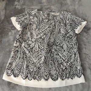 Loft Top Black & White Pattern XSP EUC